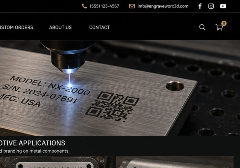 Automotive components engraved with model names and numbers